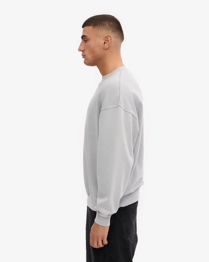 Jersey de cuello redondo oversize orgánico - Gris descolorido