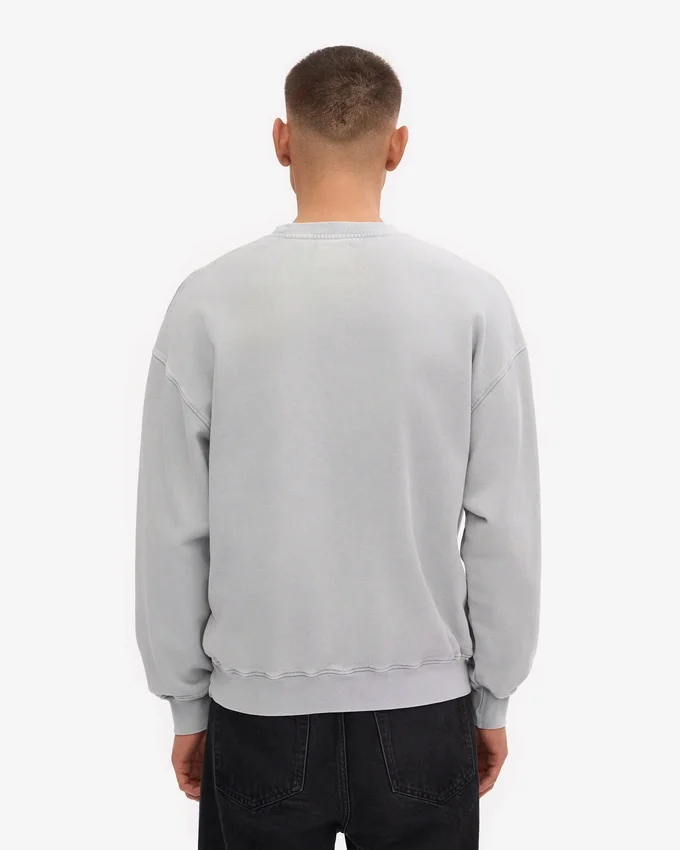 Jersey de cuello redondo oversize orgánico - Gris descolorido