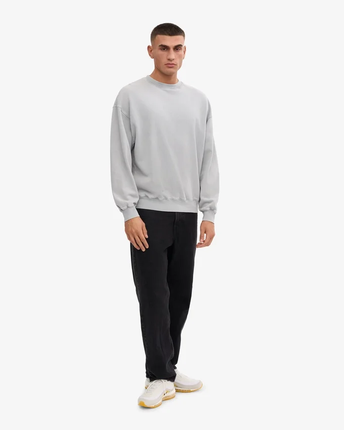 Jersey de cuello redondo oversize orgánico - Gris descolorido