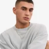 Jersey de cuello redondo oversize orgánico - Gris descolorido