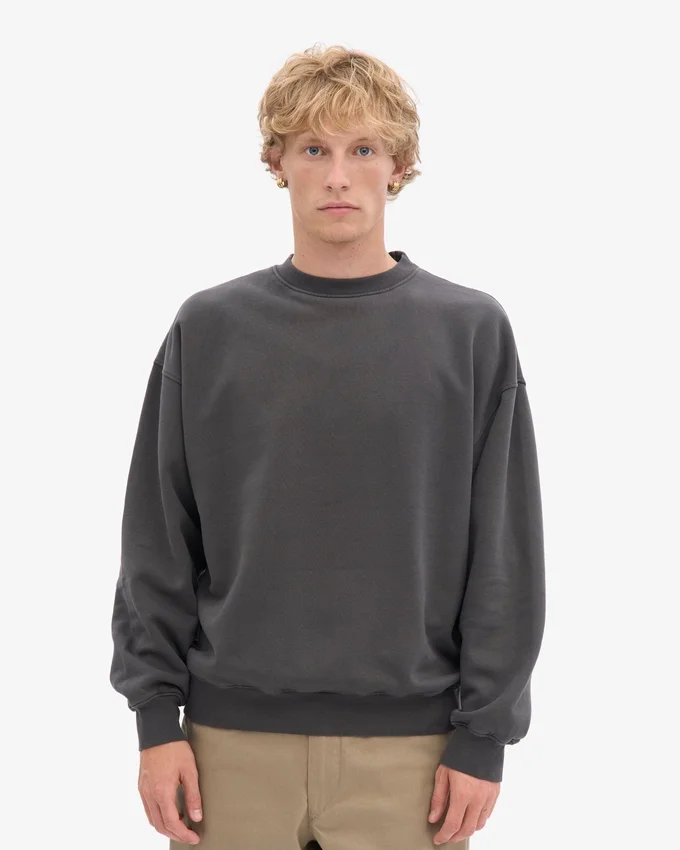 Jersey de cuello redondo oversize orgánico - Gris lava