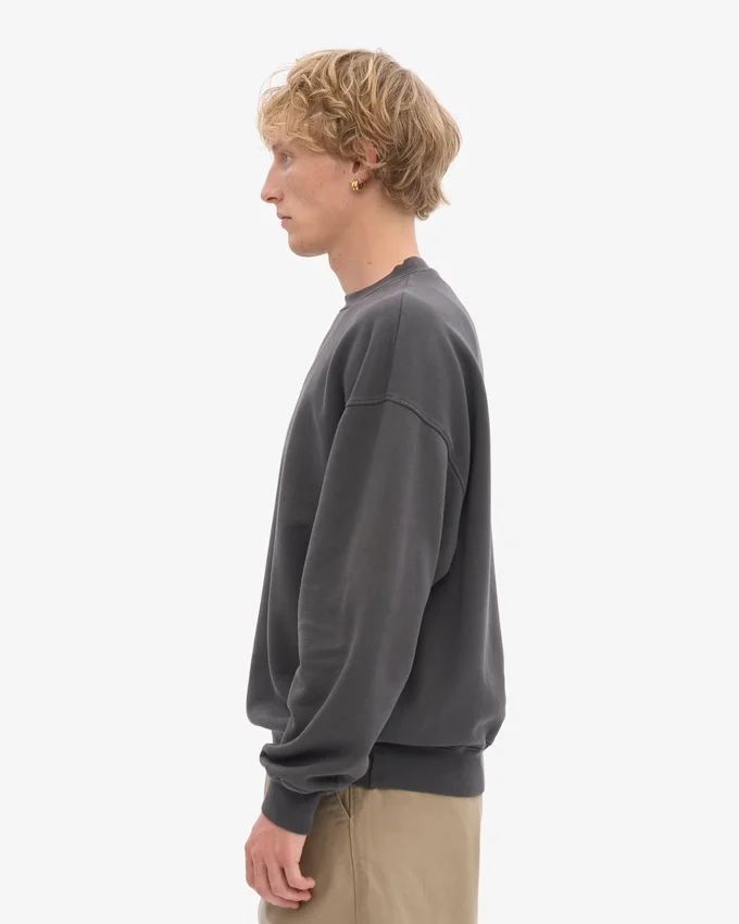 Jersey de cuello redondo oversize orgánico - Gris lava