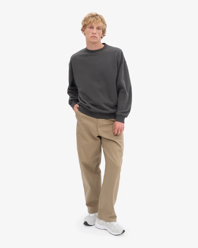 Jersey de cuello redondo oversize orgánico - Gris lava