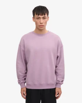 Jersey de cuello redondo oversize orgánico – Morado perlado