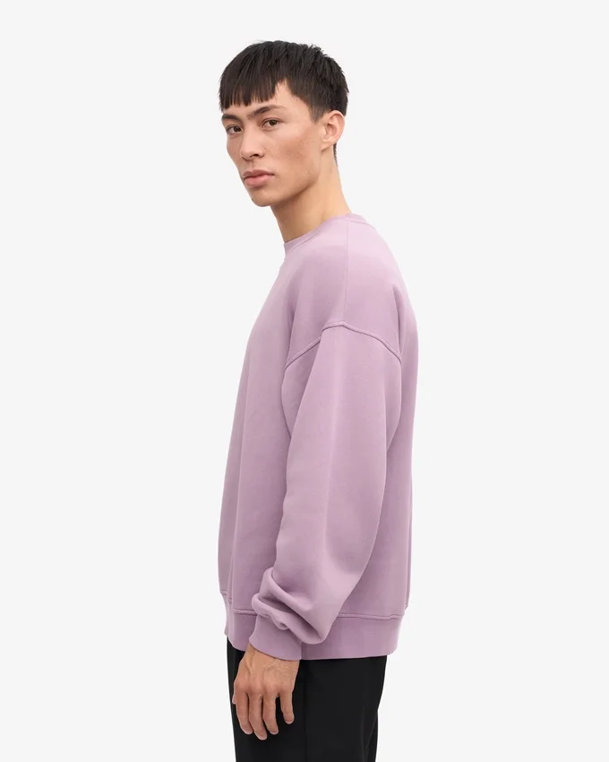 Jersey de cuello redondo oversize orgánico - Morado perlado