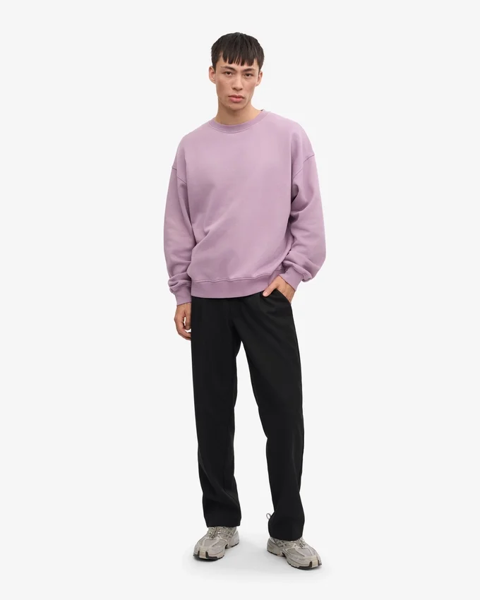 Jersey de cuello redondo oversize orgánico - Morado perlado