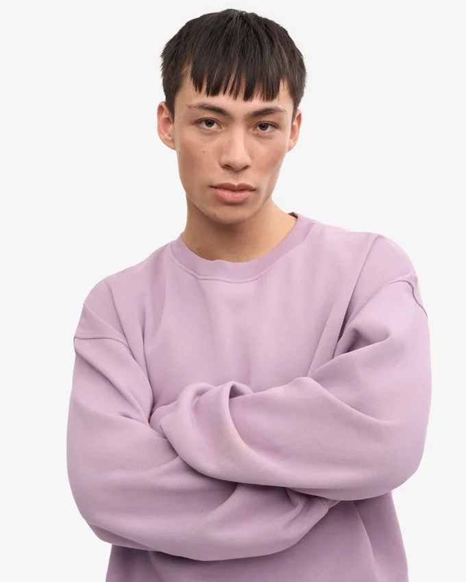 Jersey de cuello redondo oversize orgánico - Morado perlado