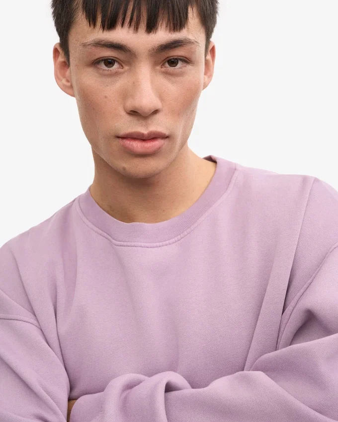 Jersey de cuello redondo oversize orgánico - Morado perlado