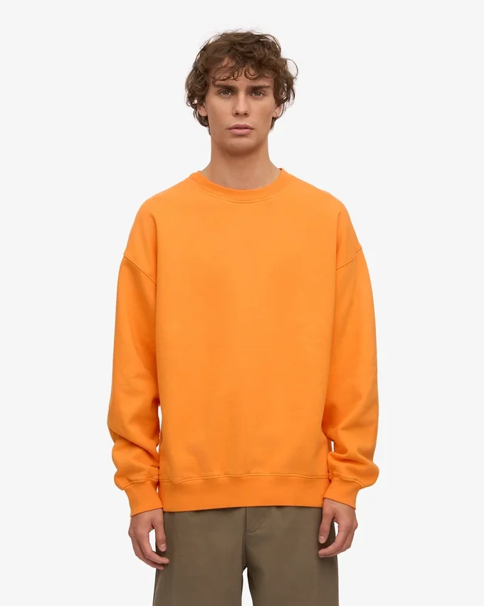 Jersey de cuello redondo oversize orgánico - Naranja soleado