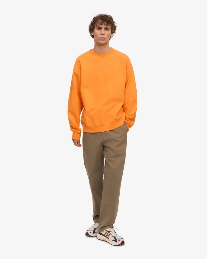 Jersey de cuello redondo oversize orgánico - Naranja soleado