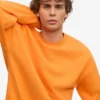 Jersey de cuello redondo oversize orgánico - Naranja soleado