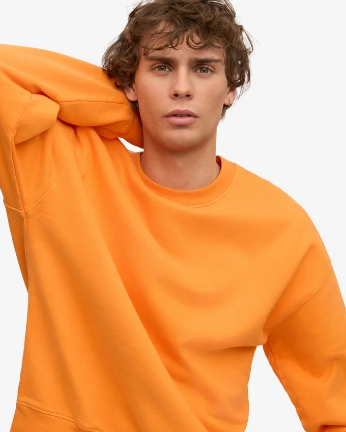 Jersey de cuello redondo oversize orgánico - Naranja soleado