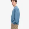 Jersey de cuello redondo oversize orgánico - Índigo descolorido