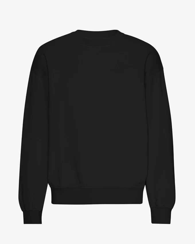 Jersey de cuello redondo oversize orgánico - Negro intenso
