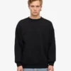 Jersey de cuello redondo oversize orgánico - Negro intenso