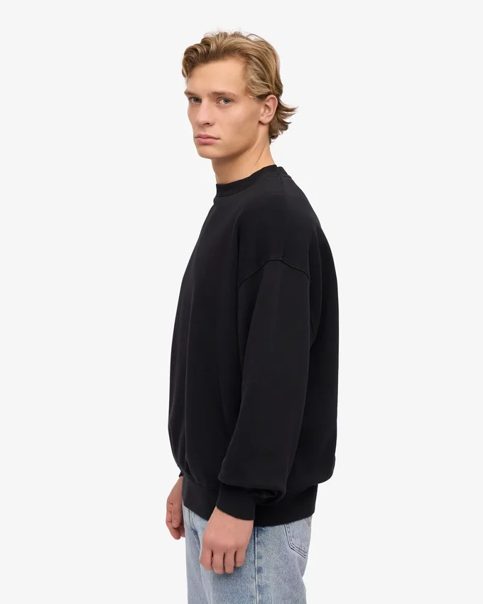 Jersey de cuello redondo oversize orgánico - Negro intenso