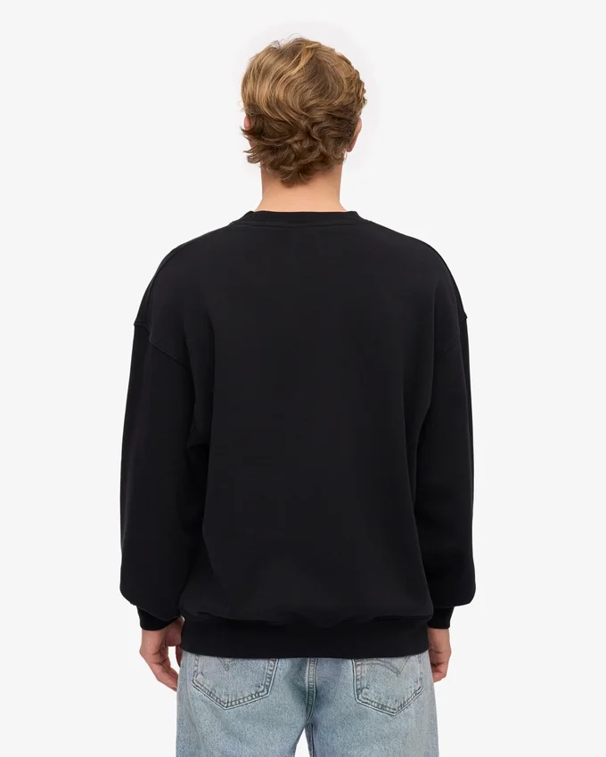 Jersey de cuello redondo oversize orgánico - Negro intenso