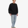 Jersey de cuello redondo oversize orgánico - Negro intenso