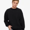 Jersey de cuello redondo oversize orgánico - Negro intenso