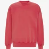 Jersey de cuello redondo oversize orgánico - Rojo descolorido