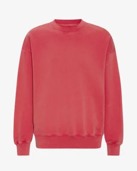 Jersey de cuello redondo oversize orgánico - Rojo descolorido
