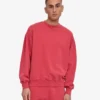 Jersey de cuello redondo oversize orgánico - Rojo descolorido