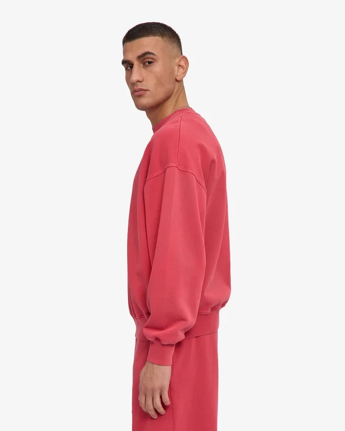 Jersey de cuello redondo oversize orgánico - Rojo descolorido