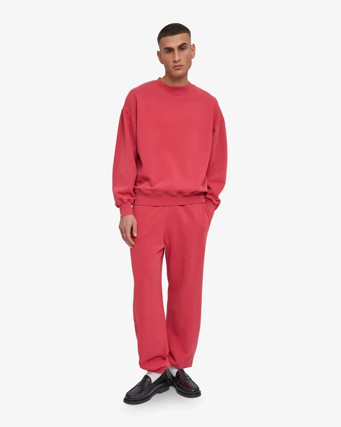 Jersey de cuello redondo oversize orgánico - Rojo descolorido