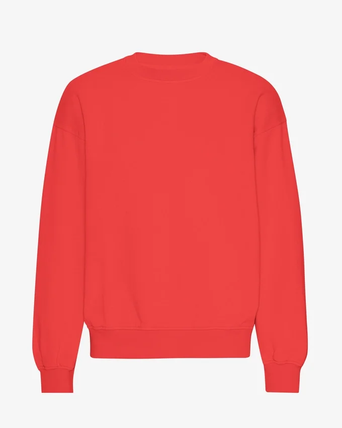 Jersey de cuello redondo oversize orgánico - Rojo mandarina