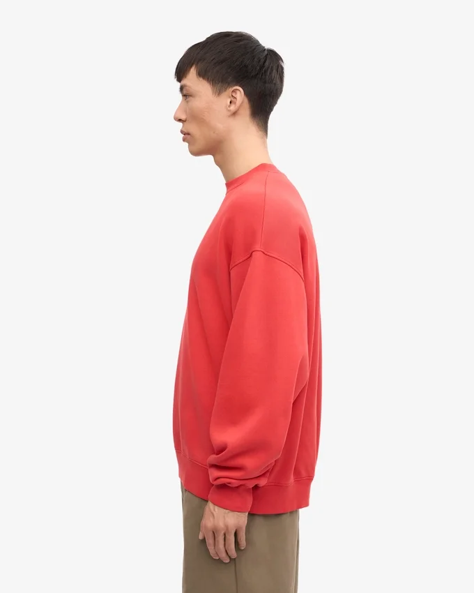 Jersey de cuello redondo oversize orgánico - Rojo mandarina