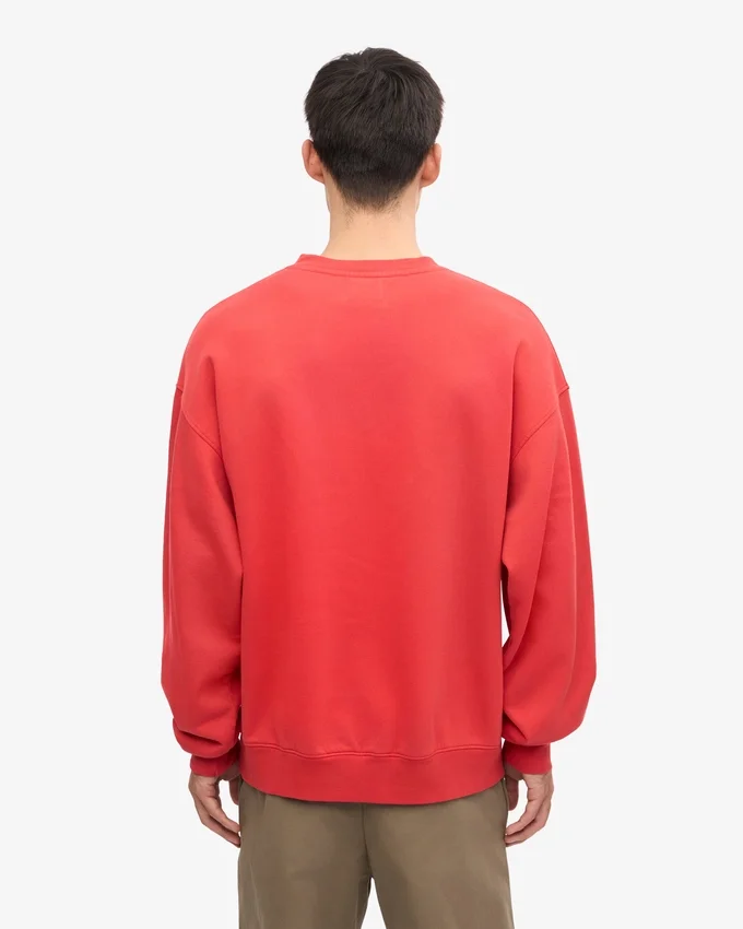Jersey de cuello redondo oversize orgánico - Rojo mandarina