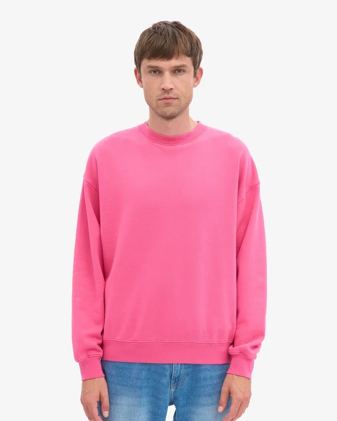 Jersey de cuello redondo oversize orgánico - Rosa chicle