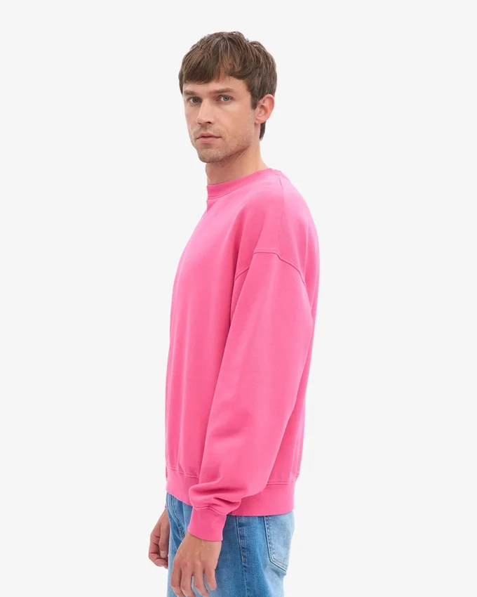 Jersey de cuello redondo oversize orgánico - Rosa chicle