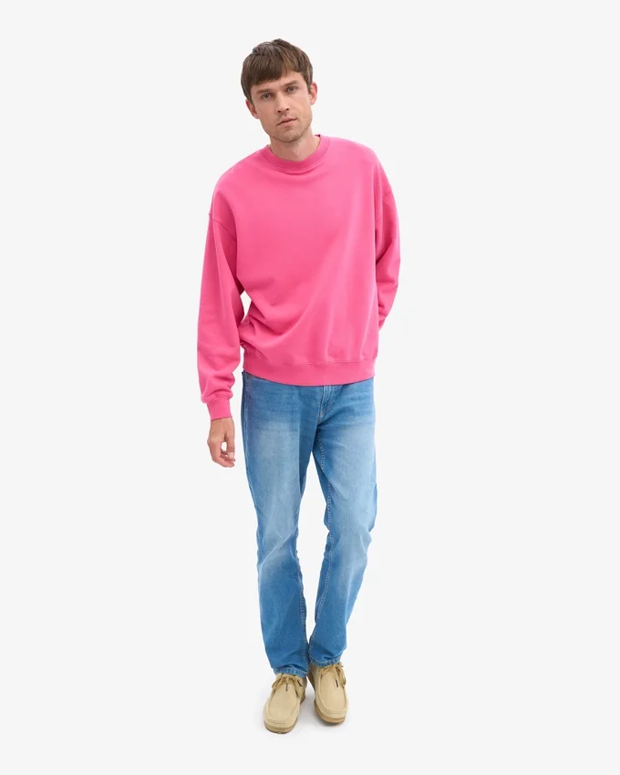 Jersey de cuello redondo oversize orgánico - Rosa chicle