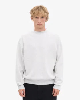 Jersey de cuello redondo oversize orgánico – Snow Melange