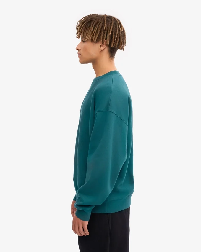 Jersey de cuello redondo oversize orgánico - Verde océano