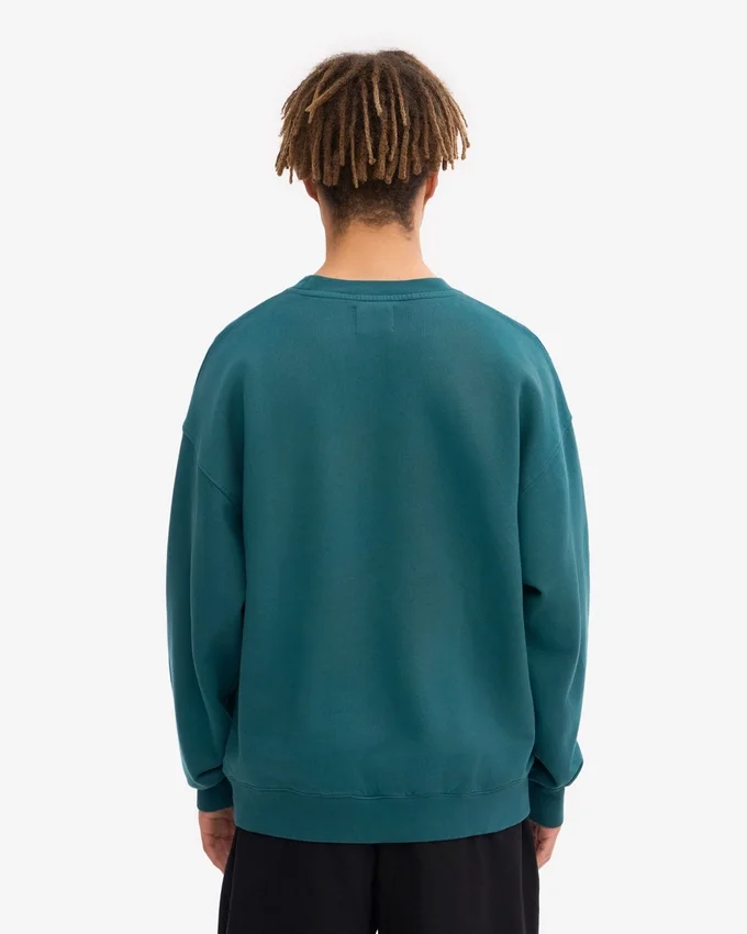 Jersey de cuello redondo oversize orgánico - Verde océano