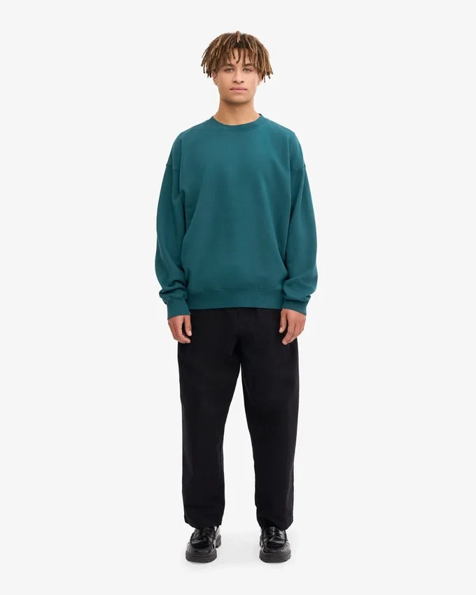 Jersey de cuello redondo oversize orgánico - Verde océano