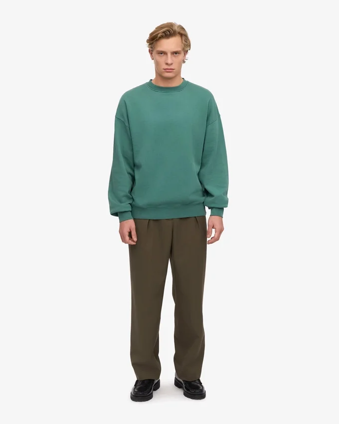 Jersey de cuello redondo oversize orgánico - Verde pino