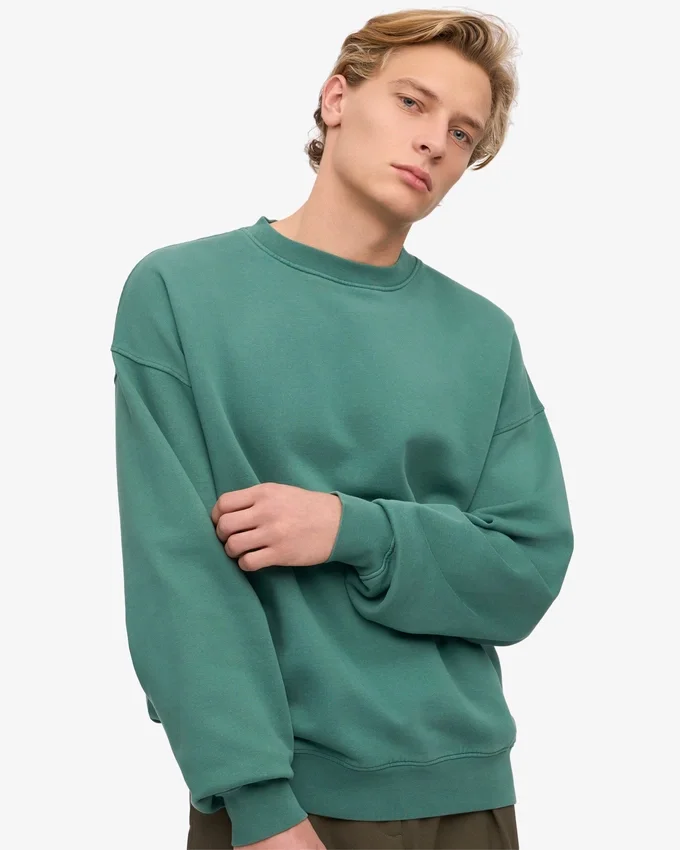 Jersey de cuello redondo oversize orgánico - Verde pino
