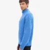 Jersey de lana merina con media cremallera - Azul Pacífico