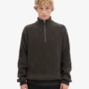 Jersey de merino con media cremallera - Marrón café