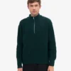 Jersey de merino con media cremallera - Rojo sangre de buey