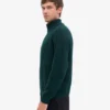Jersey de merino con media cremallera - Rojo sangre de buey