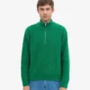 Jersey de merino con media cremallera - Verde Kelly