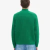 Jersey de merino con media cremallera - Verde Kelly