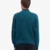 Jersey de merino con media cremallera - Verde océano