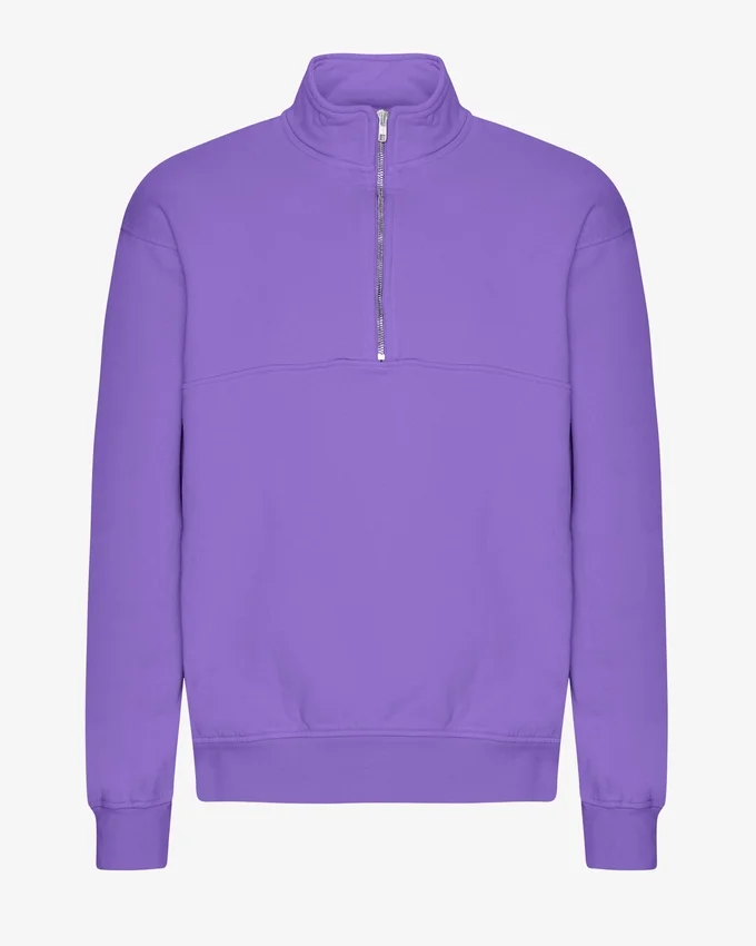 Jersey orgánico con jerséí de media cremallera - Violeta ultravioleta