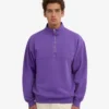 Jersey orgánico con jerséí de media cremallera - Violeta ultravioleta