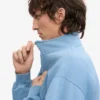 Jersey orgánico con jerséu de media cremallera - Azul mar